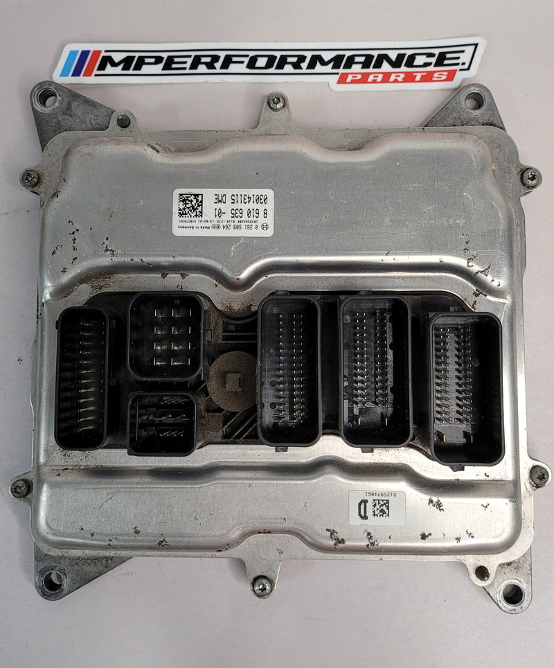 BMW F30 F31 F32 328i 428i N20 engine control ECU DME 8639595 from MPerformance.parts, showing the silver metal module with connectors.