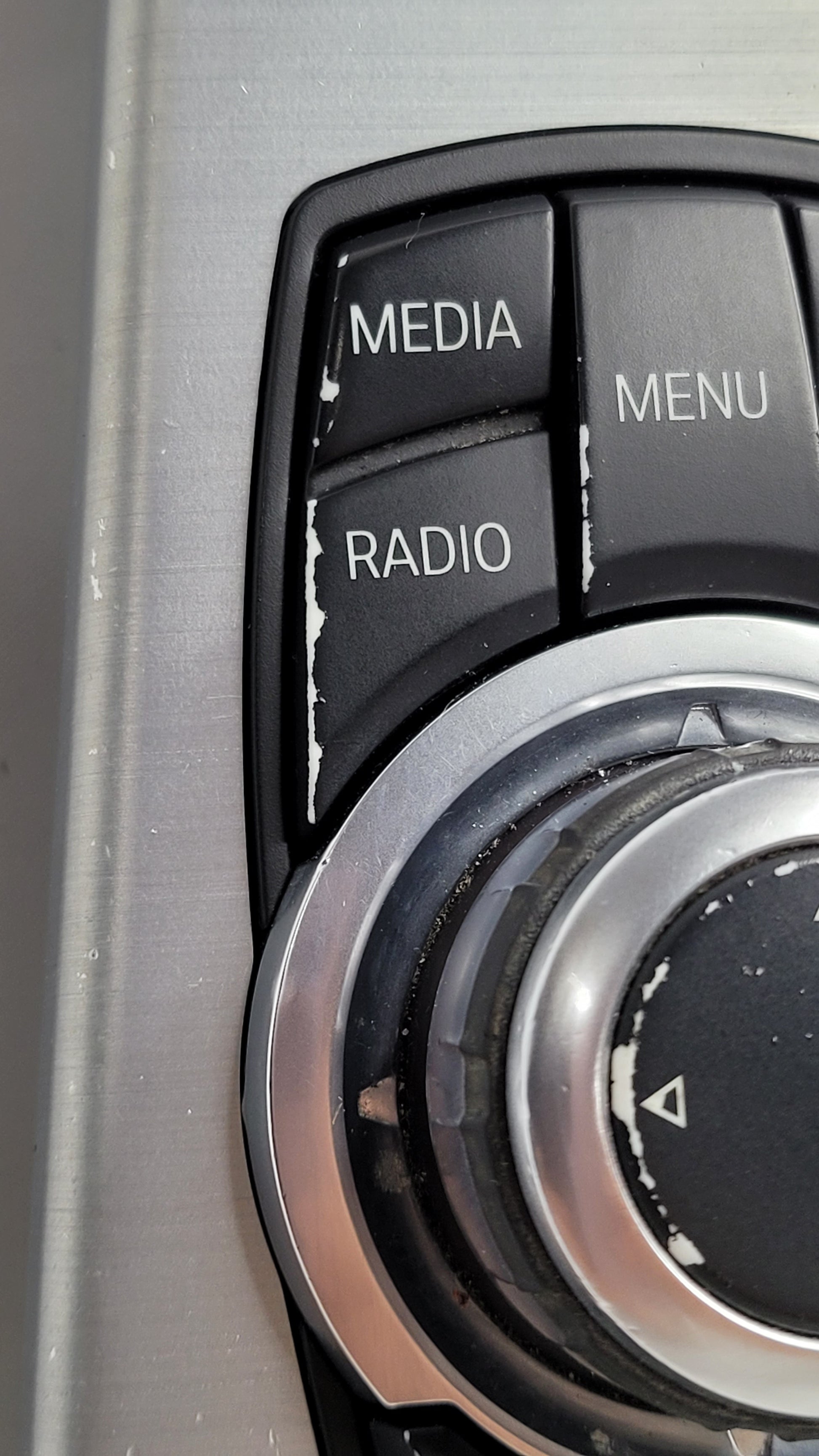 9267955 11-17 BMW 3 Series iDrive Media Navigation Controller Switch Knob With Brushed Metal Trim - MPerformance.parts