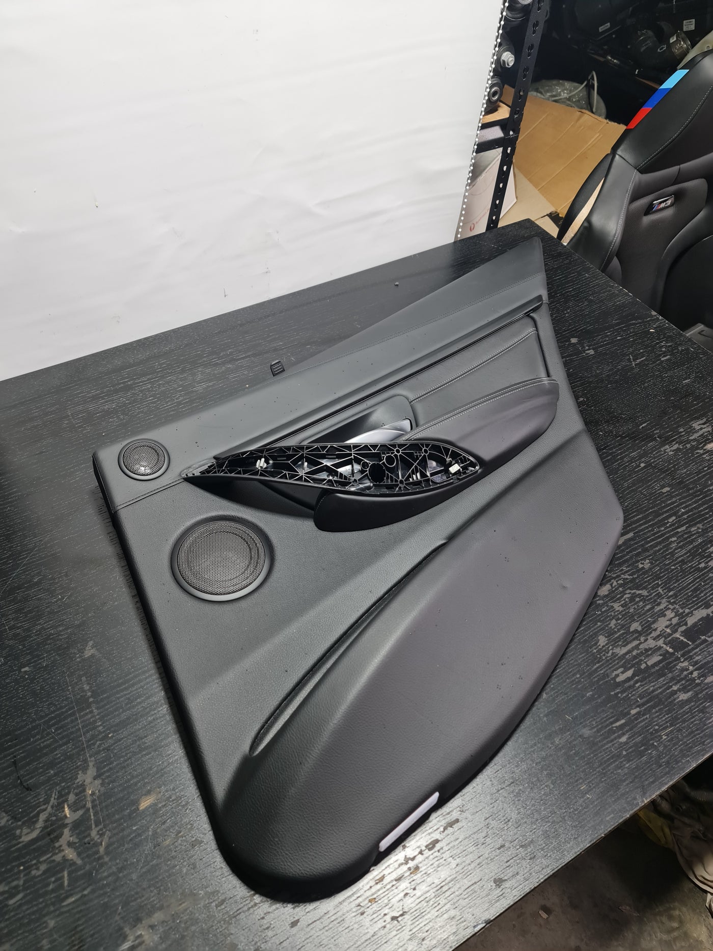 15-18 OEM BMW F80 M3 Rear Drivers Door Card Panel Leather 15393771R - MPerformance.parts