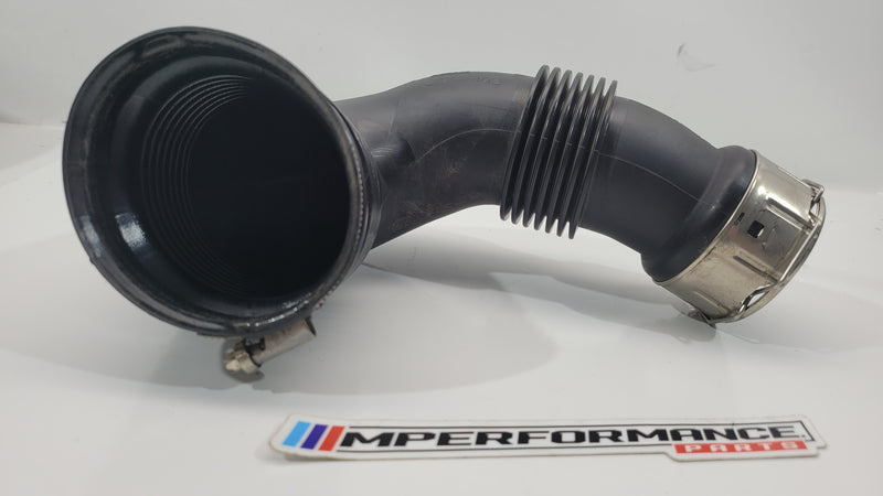 BMW M3 Competition right front air pipe hose G80, part of MPerformance.parts, showing the rubber hose and connection points.