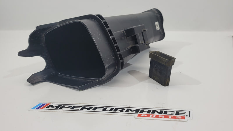 BMW M2 M3 M4 G80 G82 G83 G87 right driver side intake duct by MPerformance.parts, showing the black plastic duct with mounting features.