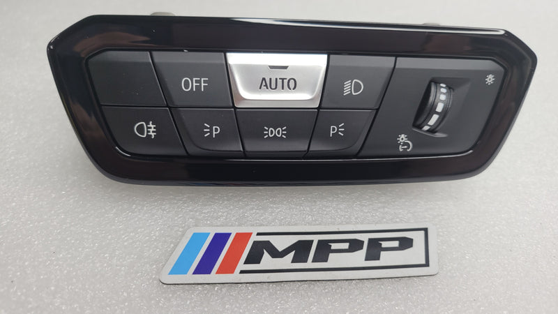 BMW 3 Series G20 G21 G8X M3 headlight control module ECU 5A16B19 from MPerformance.parts, showing the electronic control unit.