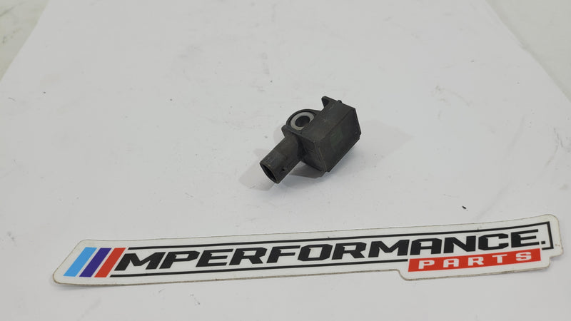 BMW G20 G21 G80 G82 G83 M3 M4 front shock absorber with EDC sensor from MPerformance.parts, showing the metal and sensor components.