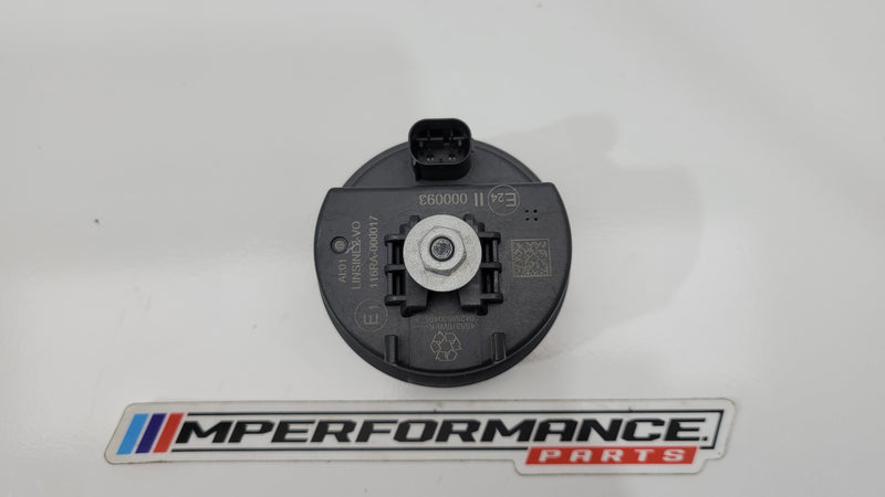 BMW M3 G80 alarm siren 5A89370 from MPerformance.parts, showing the black metal housing and wiring connection for vehicle security.