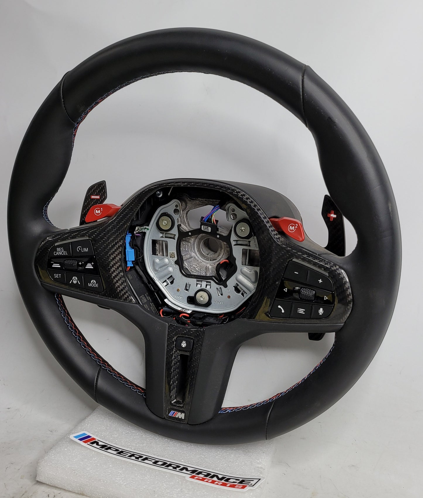 BMW G82 M4/G80 M3 OEM Steering Wheel–Leather w/ Carbon Trim - MPerformance.parts