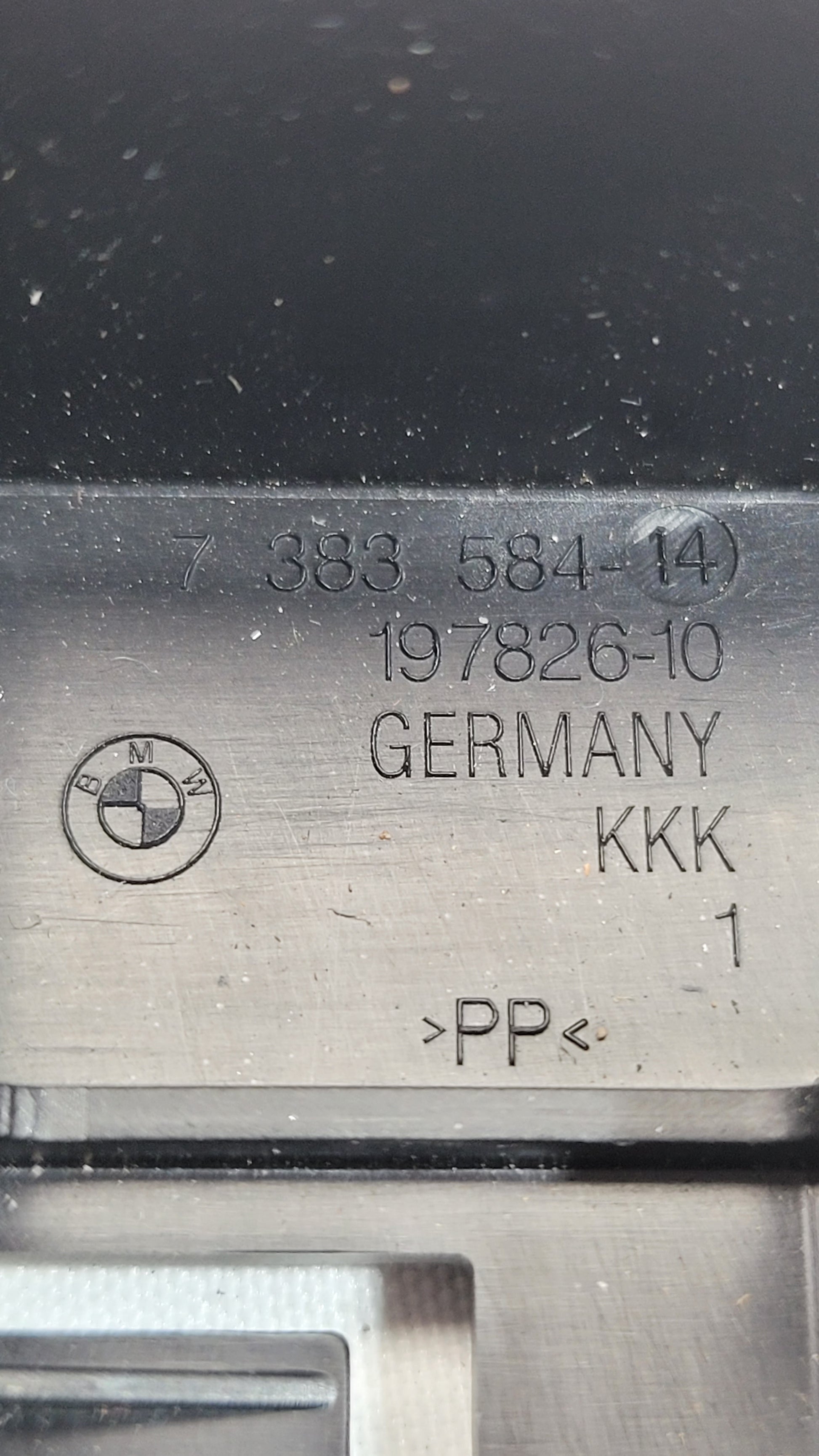 BMW G20 G30 F90 G11 G12 warning triangle carrier bracket, MPerformance.parts, showing the metal bracket designed for vehicle safety kit.