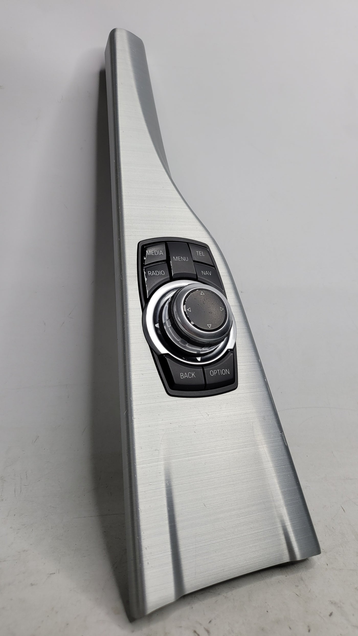 BMW 3 Series iDrive media navigation controller switch knob with brushed metal trim, compatible with 2011-2017 models, by MPerformance.parts
