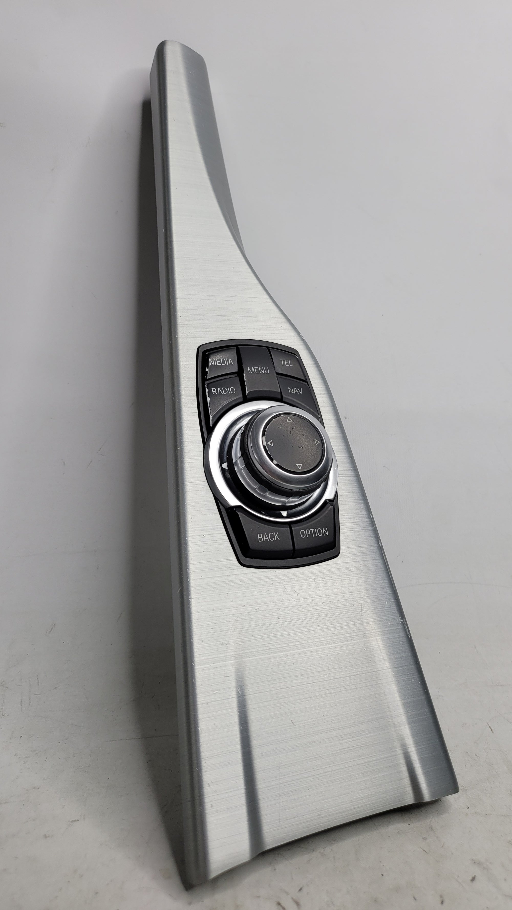 BMW 3 Series iDrive media navigation controller switch knob with brushed metal trim, compatible with 2011-2017 models, by MPerformance.parts