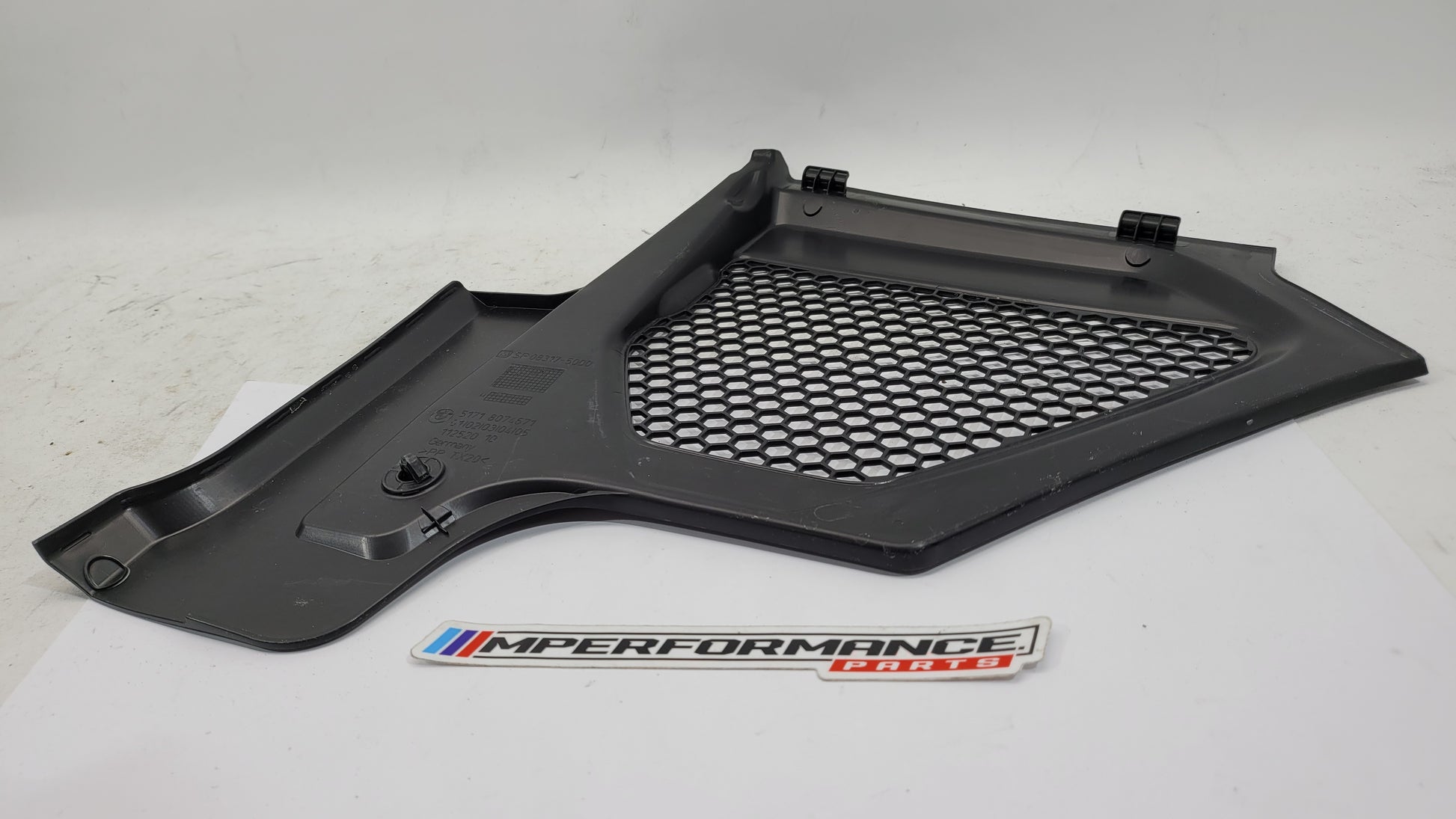 BMW M3 M4 G80 G82 G83 scuttle cover panel trim, left side, compatible with MPerformance.parts, shown in the image.
