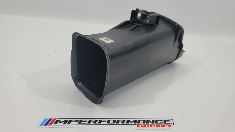 BMW M3 M4 G80 G82 G83 right driver side intake duct by MPerformance.parts, showcasing the black plastic airflow duct.
