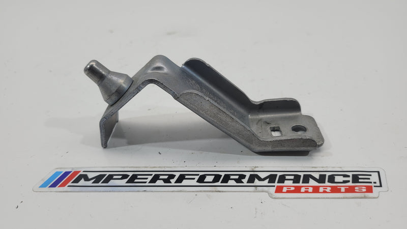 BMW X3 M F97 engine charge-air cooler bracket by MPerformance.parts, showing the metal bracket with mounting points and structural details.
