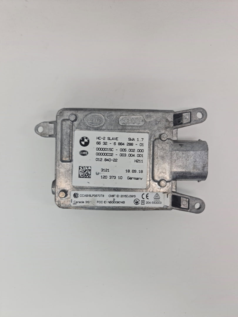 BMW F80/82 M3 M4 lane change warning blind spot sensor, close-up view showing sensor component on vehicle