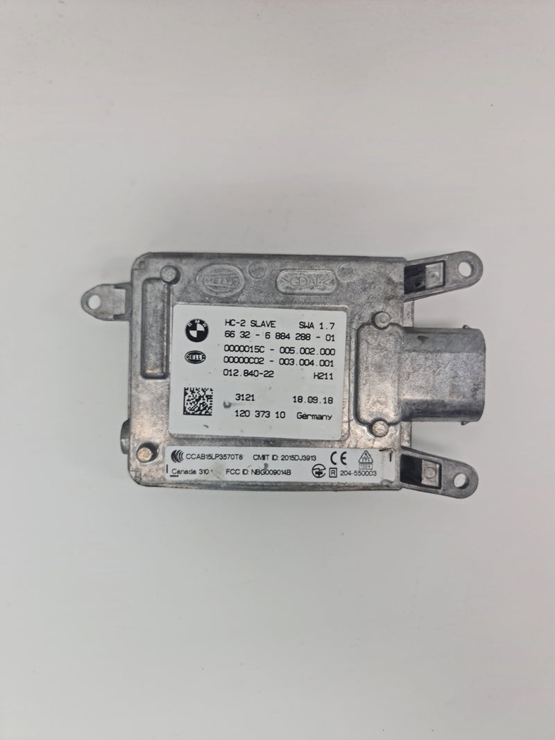 BMW F80/82 M3 M4 lane change warning blind spot sensor, close-up view showing sensor component on vehicle