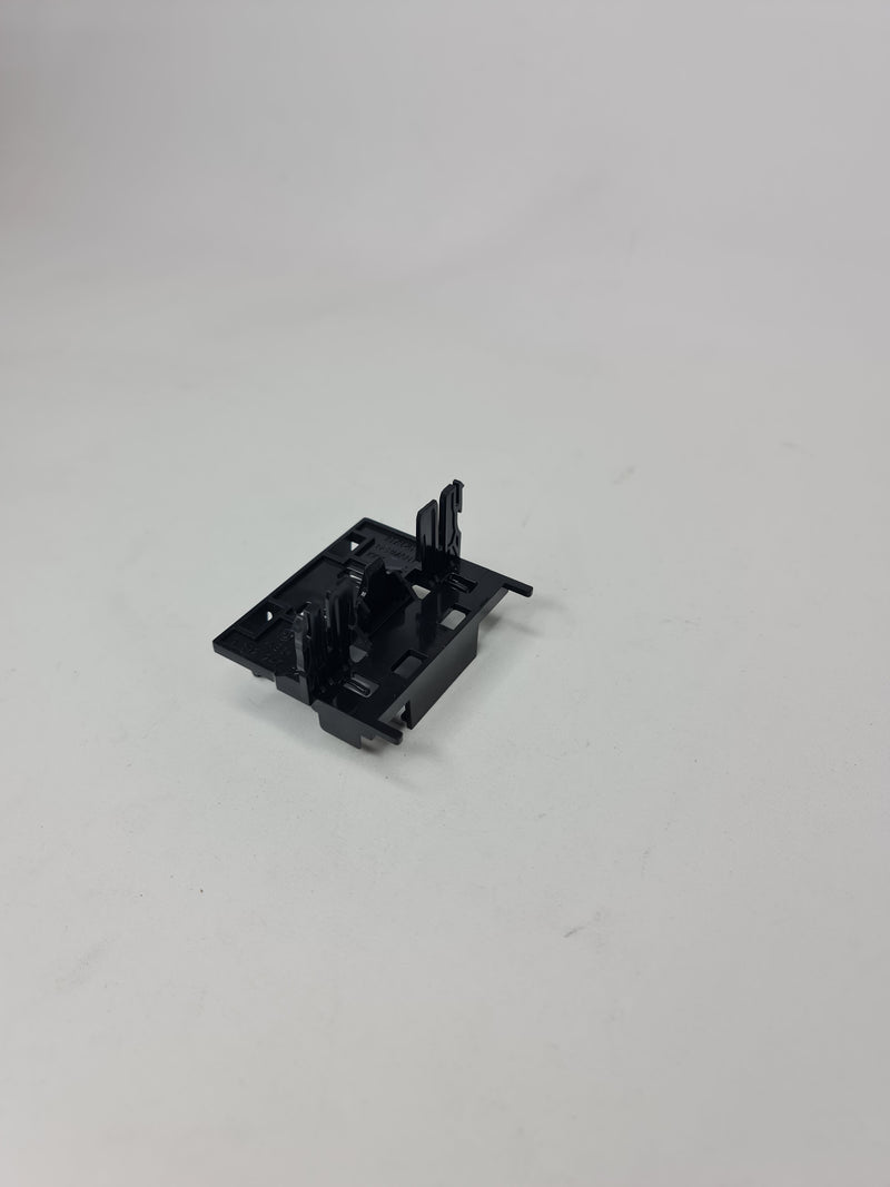 BMW control unit module holder for 2014-2020 models, black plastic component with mounting points and branding details.