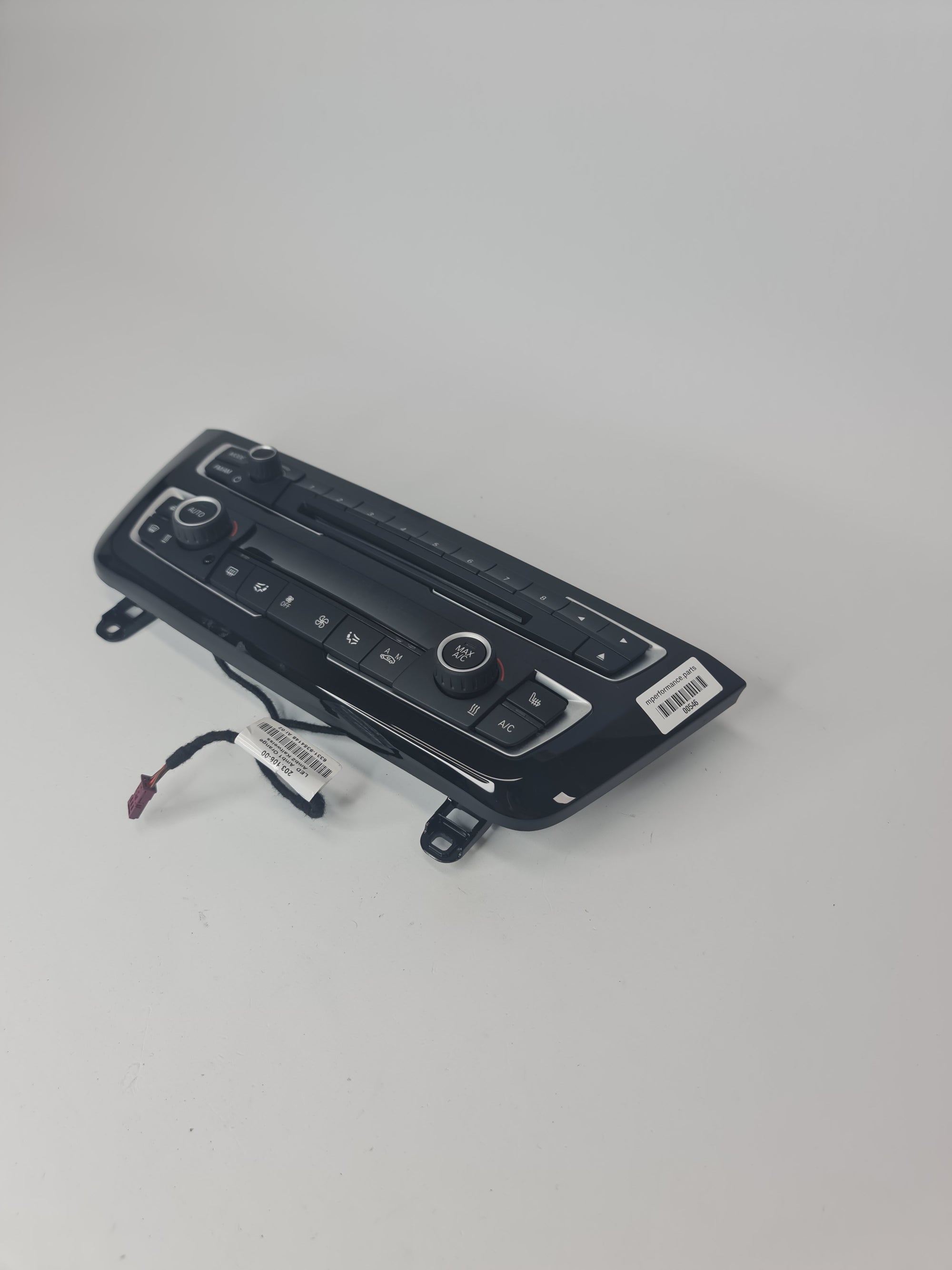 BMW 320i 328i F30 dash radio and AC heater control switch panel, OEM 2016-18, black with buttons and display screen