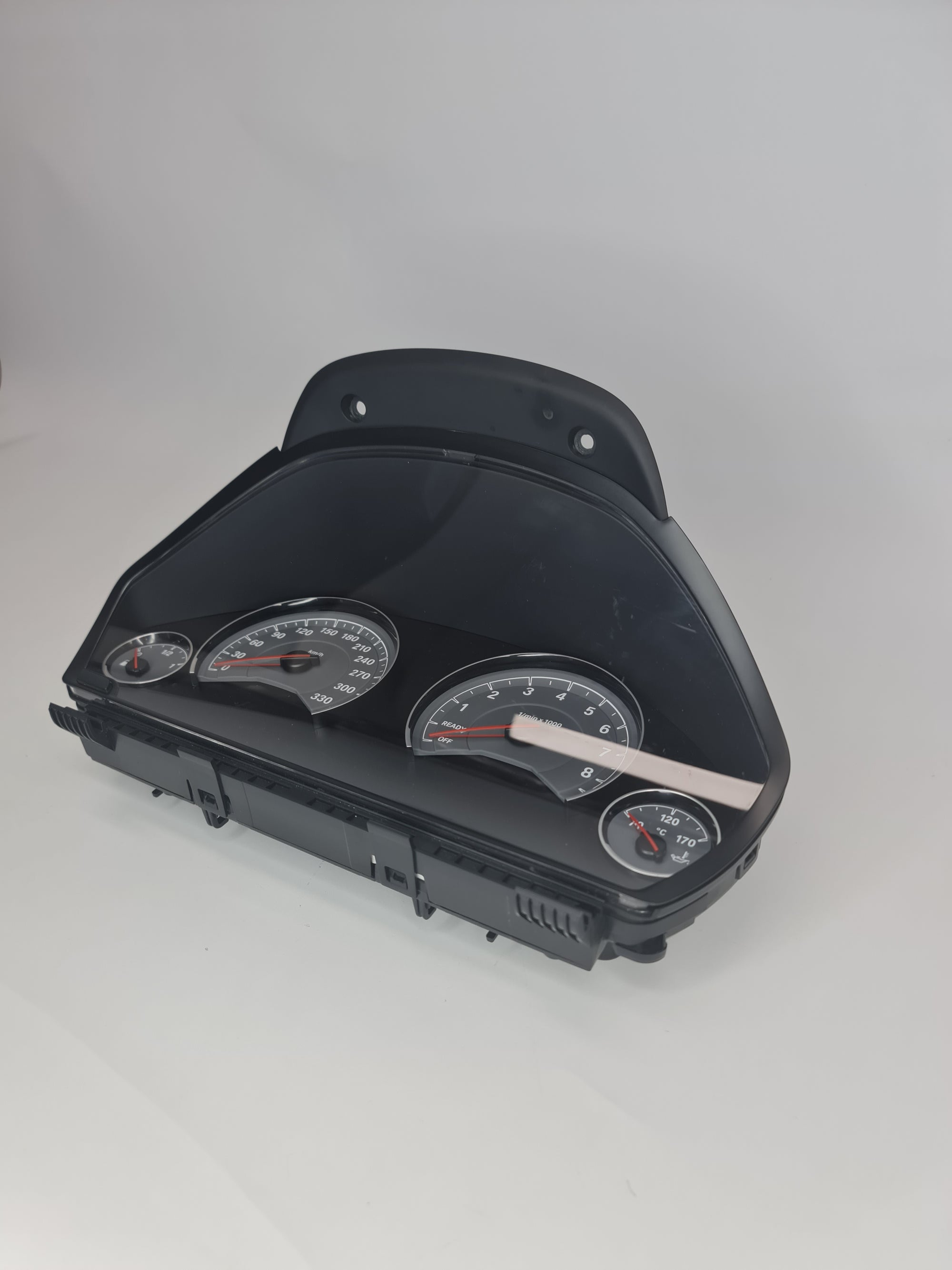 BMW 4 Series Convertible instrument cluster with speedometer, F33 and F83 models, showing gauges and digital display.